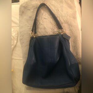 Coach classic original blue hobo bag pebble leather